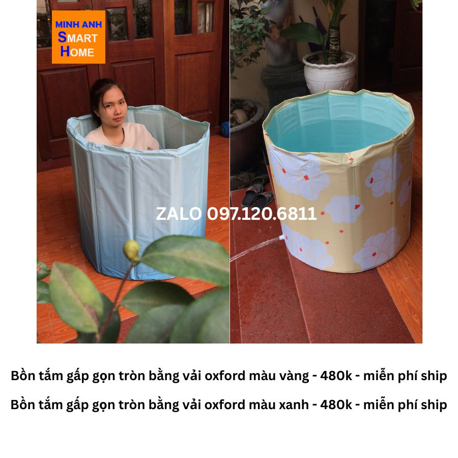 Giá bồn tắm gấp gọn tròn bằng vải oxford
